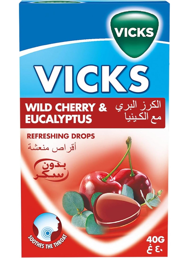 Vicks Throat Refreshing With Wild Cherry & Eucalyptus And Lemon And Menthol Sugar Free 40 gm - Image 3